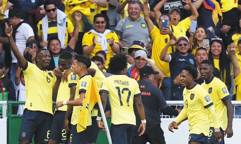 Ecuador, luego de su triunfo contra Uruguay en la segunda fecha de eliminatorias. 
