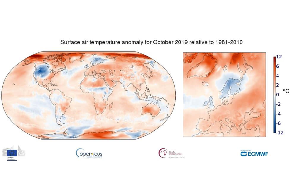 El mes pasado fue el octubre más caliente jamás registrado en el mundo