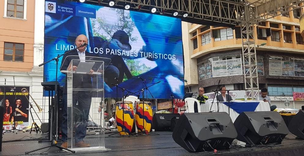 El viceministro de Turismo, Ricardo Galindo Bueno, durante la presentación de la Estrategia de Turismo Responsable y el lanzamiento de tres campañas para promover este tipo de turismo.