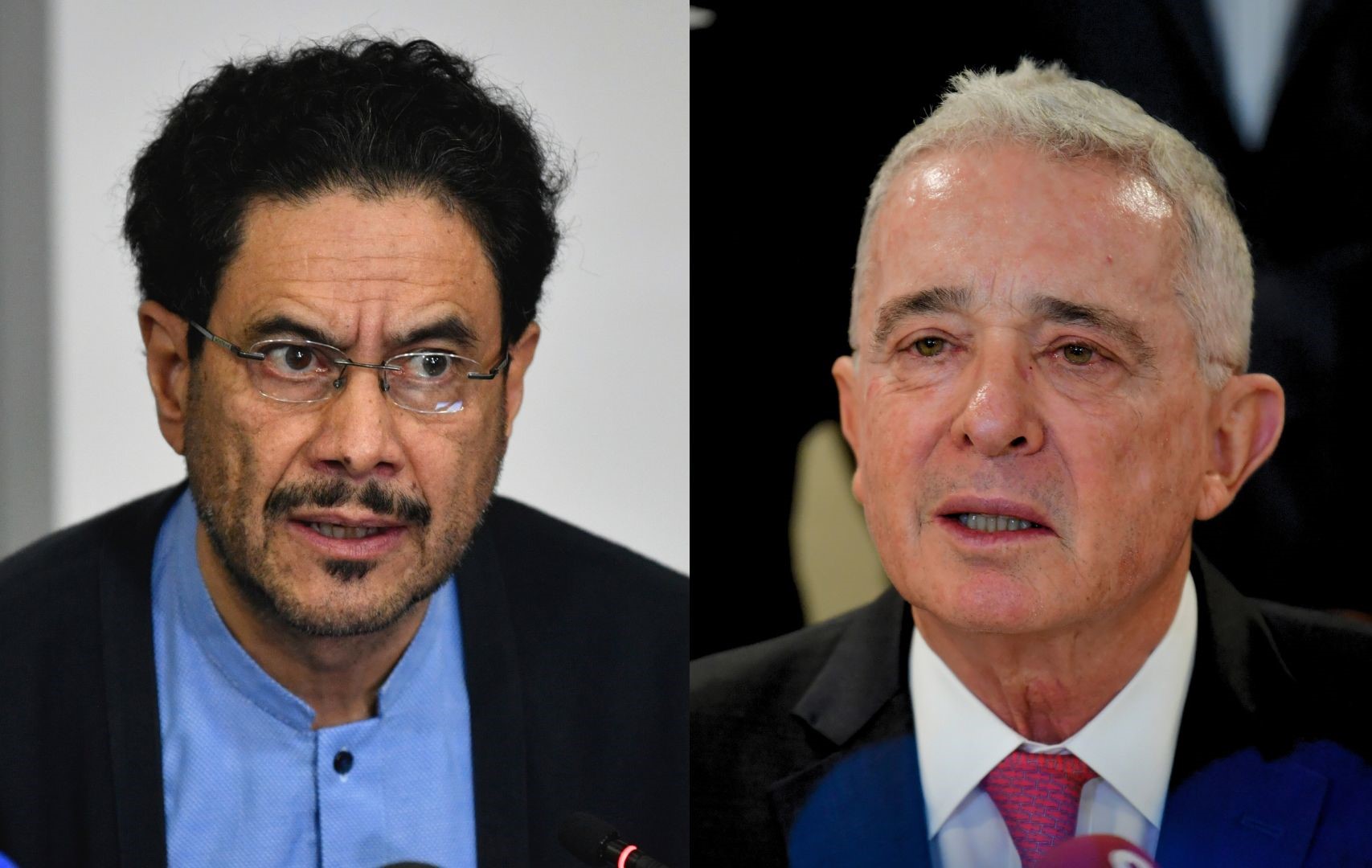 Senador Iván Cepeda y expresidente Álvaro Uribe.