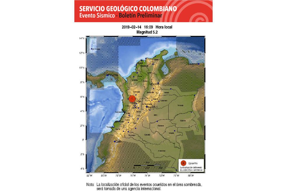 Sismo de magnitud 4.7 sacude el departamento del Chocó