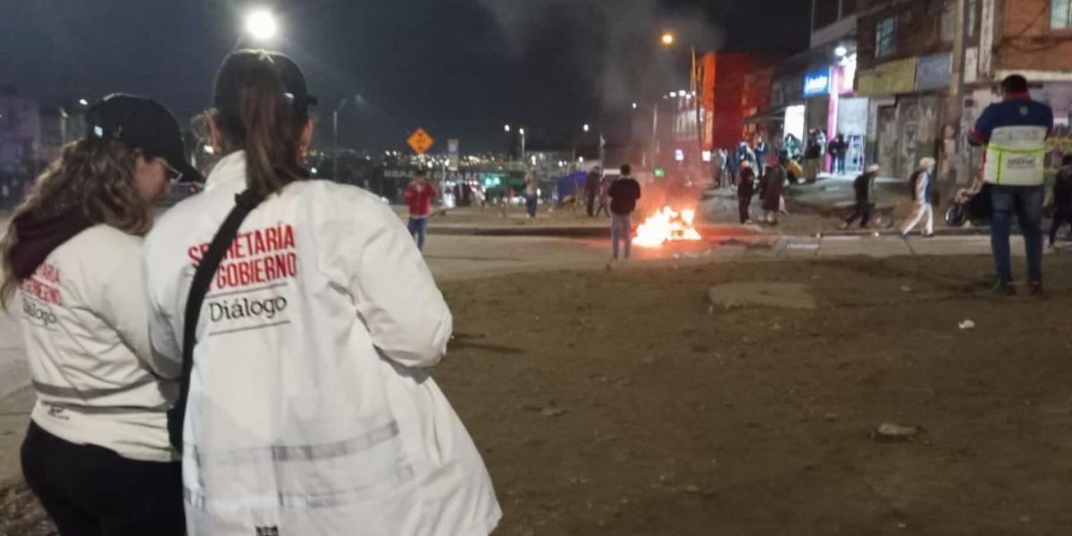 Se registraron protestas al sur de Bogotá en la noche del 28 de abril
