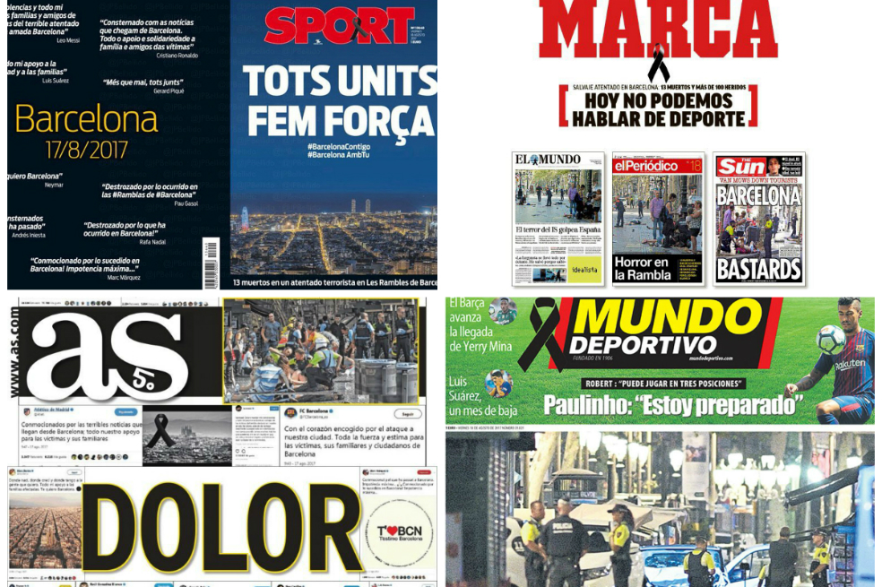 "No podemos hablar de deporte": prensa deportiva española tras atentado en Barcelona