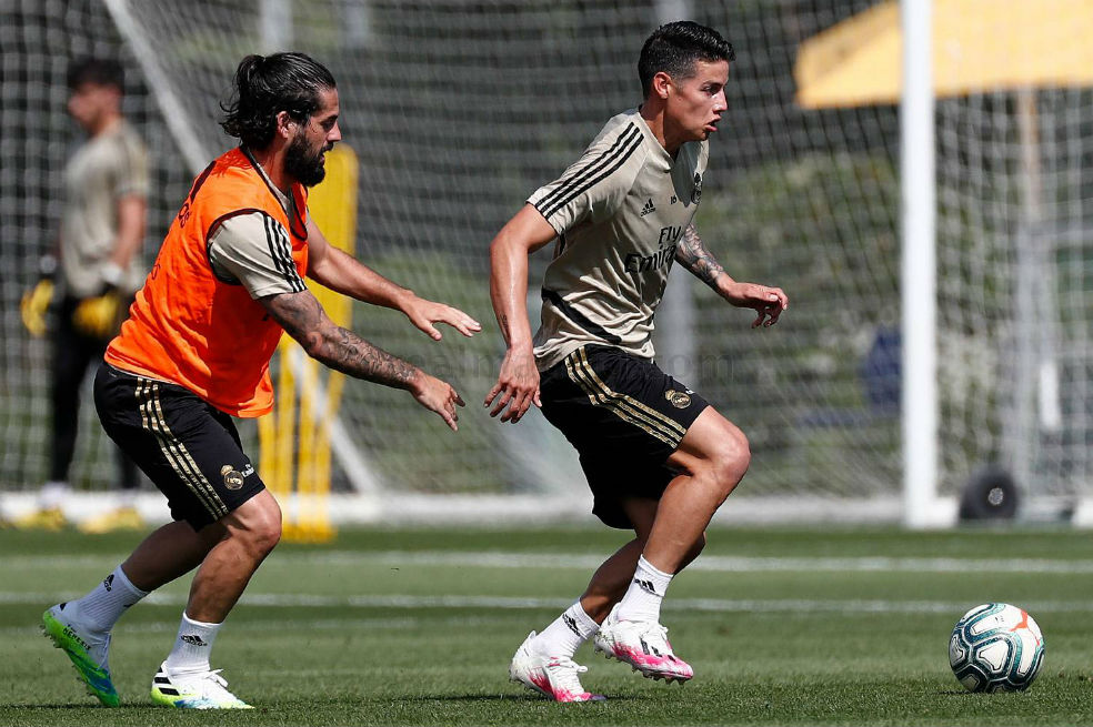 James Rodríguez y Real Madrid comenzaron con las prácticas grupales