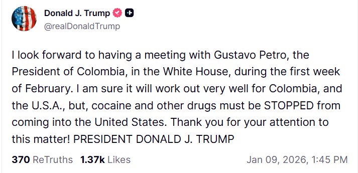 Cita de Trump y Petro