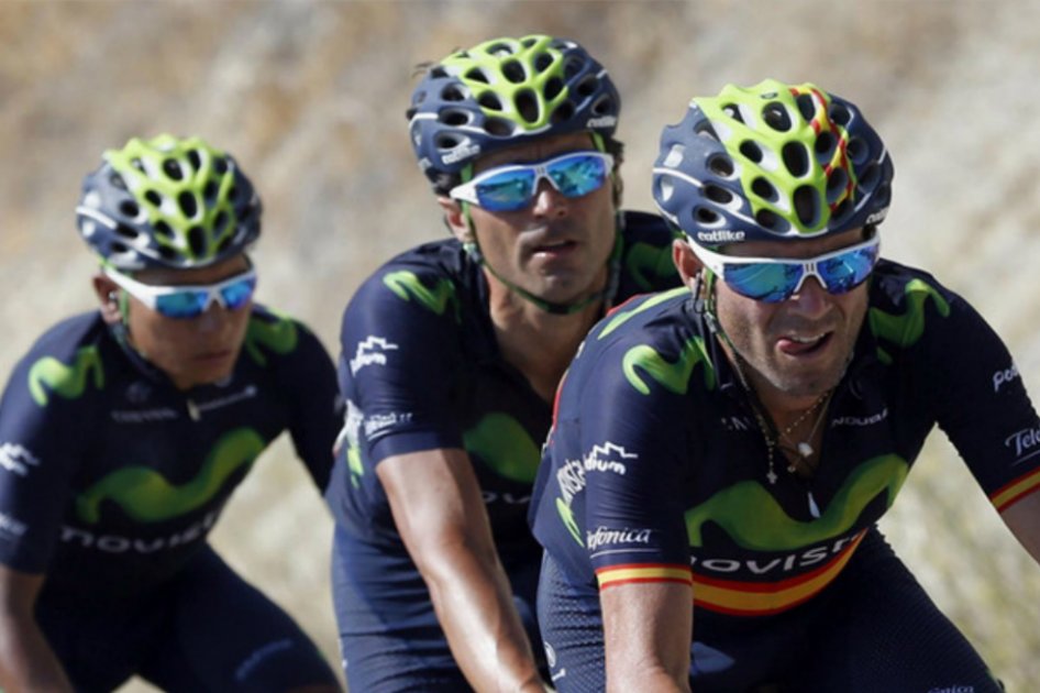 Alejandro Valverde y el Movistar Team van por el Giro de Lombardía. / EFE