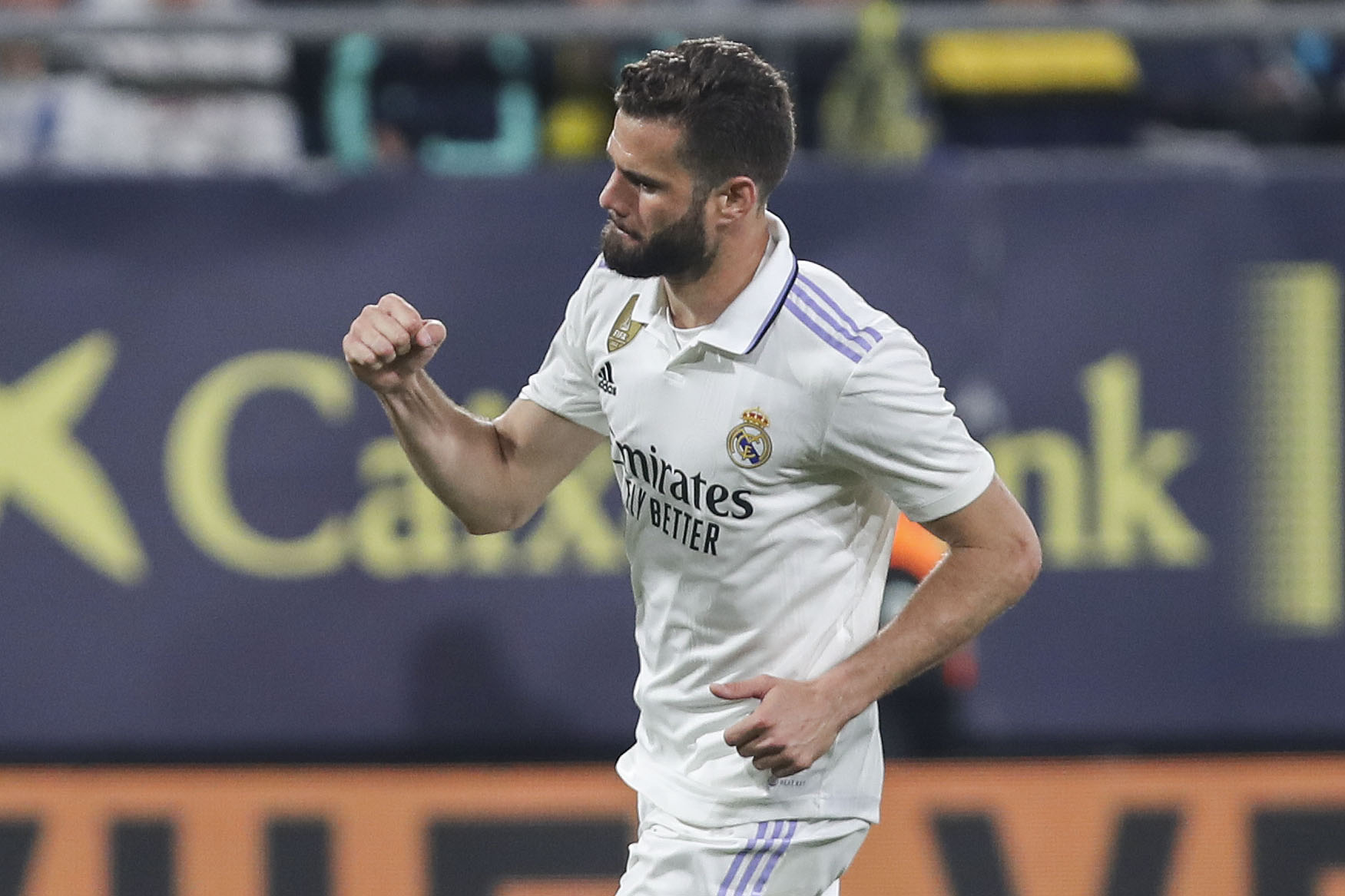CÁDIZ, 15/04/2023.- El defensa del Real Madrid Nacho Fernández celebra tras marcar el primer gol ante el Cádiz, durante el partido de LaLiga que enfrenta este sábado al Cádiz CF y al Real Madrid FC en el estadio Nuevo Mirandilla (Cádiz). EFE/Román Ríos.