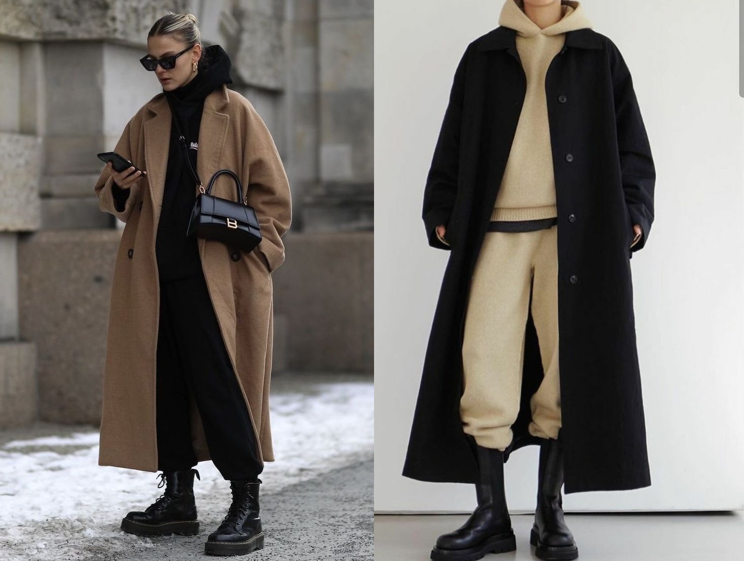 Para el invierno, un abrigo largo de color neutro es una prenda unisex ideal. Los abrigos largos no solo te mantendrán caliente, sino que también añadirán un toque de elegancia a tu outfit.