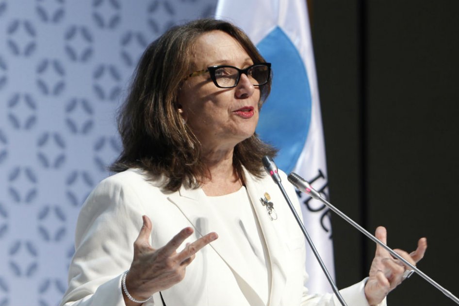 La secretaria general iberoamericana, Rebeca Grynspan durante su intervención en Cartagena. /EFE