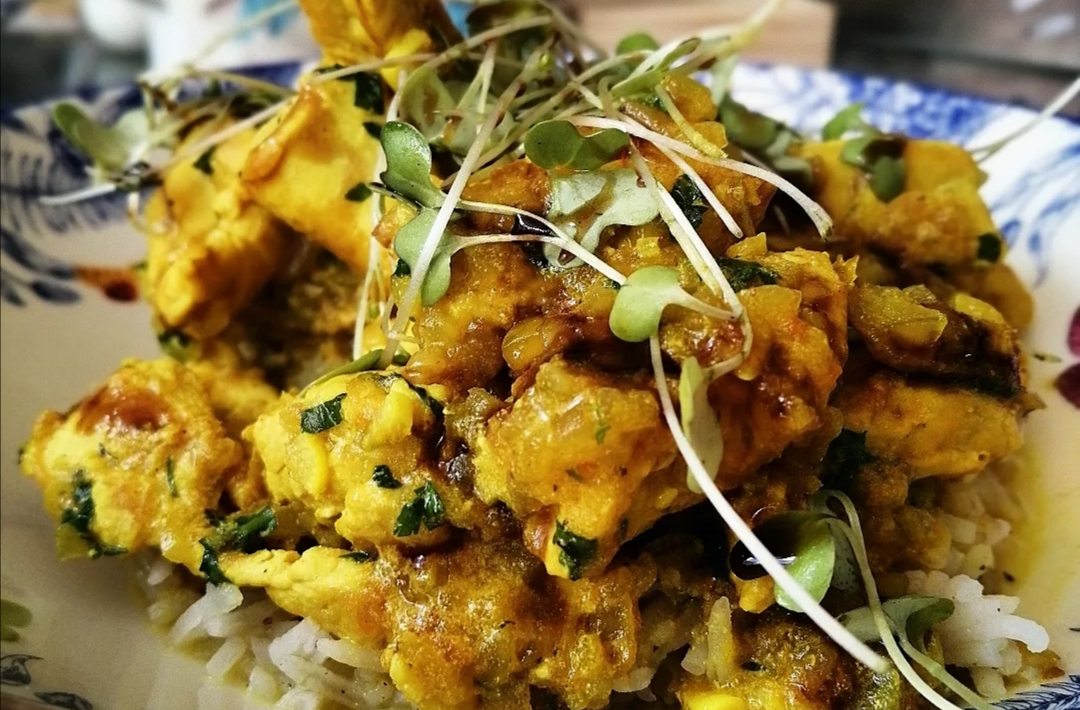 Julianas de pavo al curry