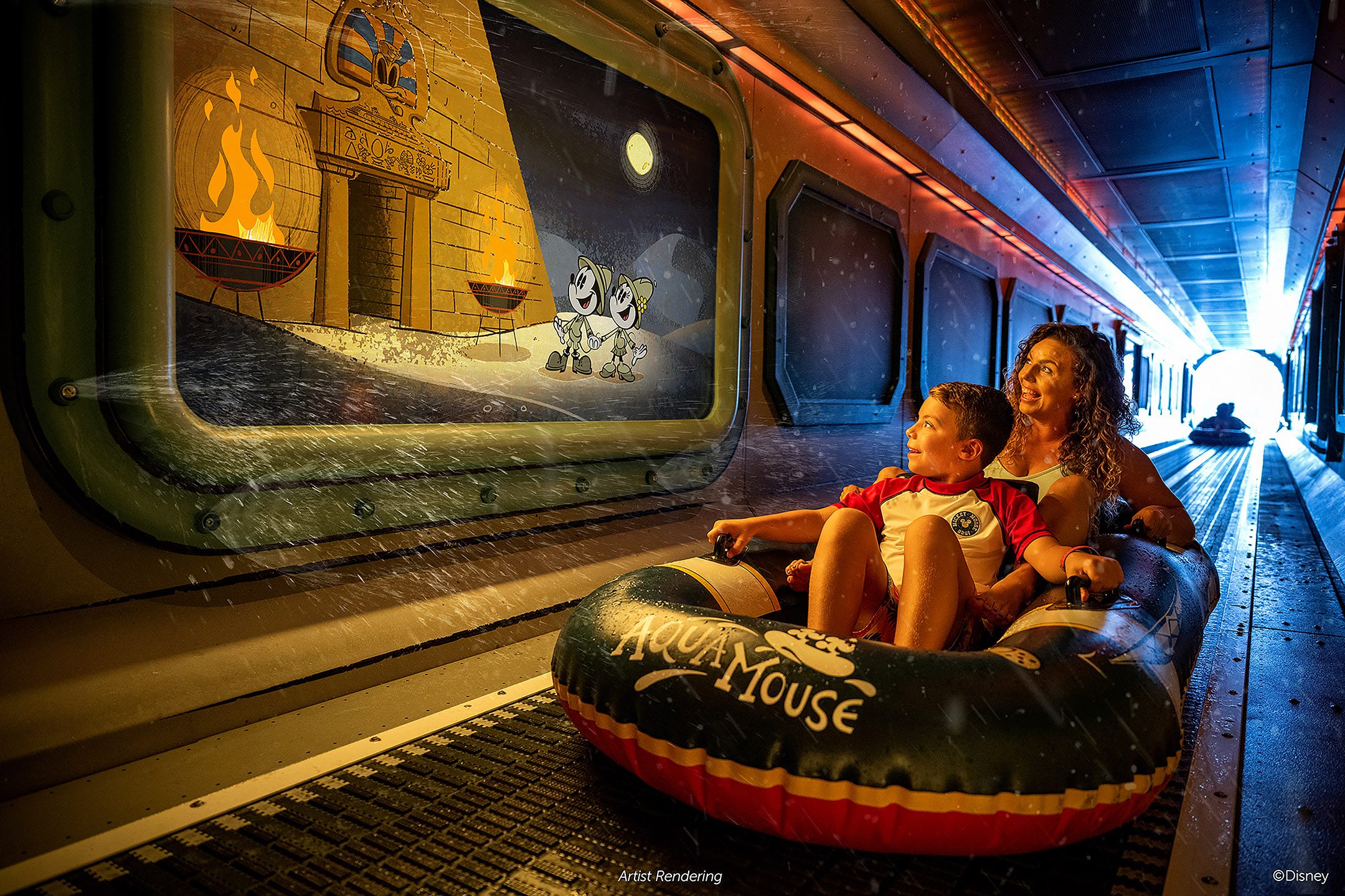 A bordo del Tesoro de Disney, AquaMouse.