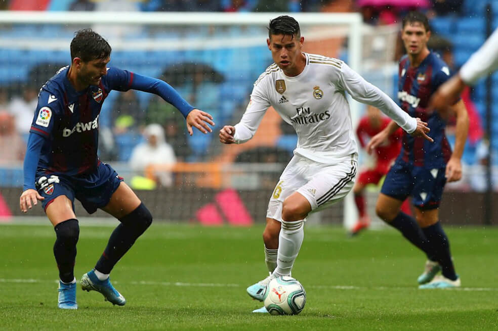 Con James de titular, Real Madrid venció al Levante
