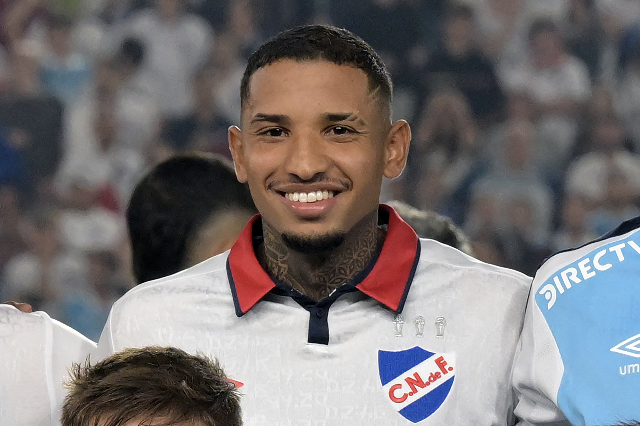 (FILES) Nacional's defender Juan Manuel Izquierdo poses for the team photo during the Copa Libertadores third round second leg football match between Uruguay's Nacional and Bolivia's Always Ready at the Gran Parque Central stadium in Montevideo, on March 14, 2024.