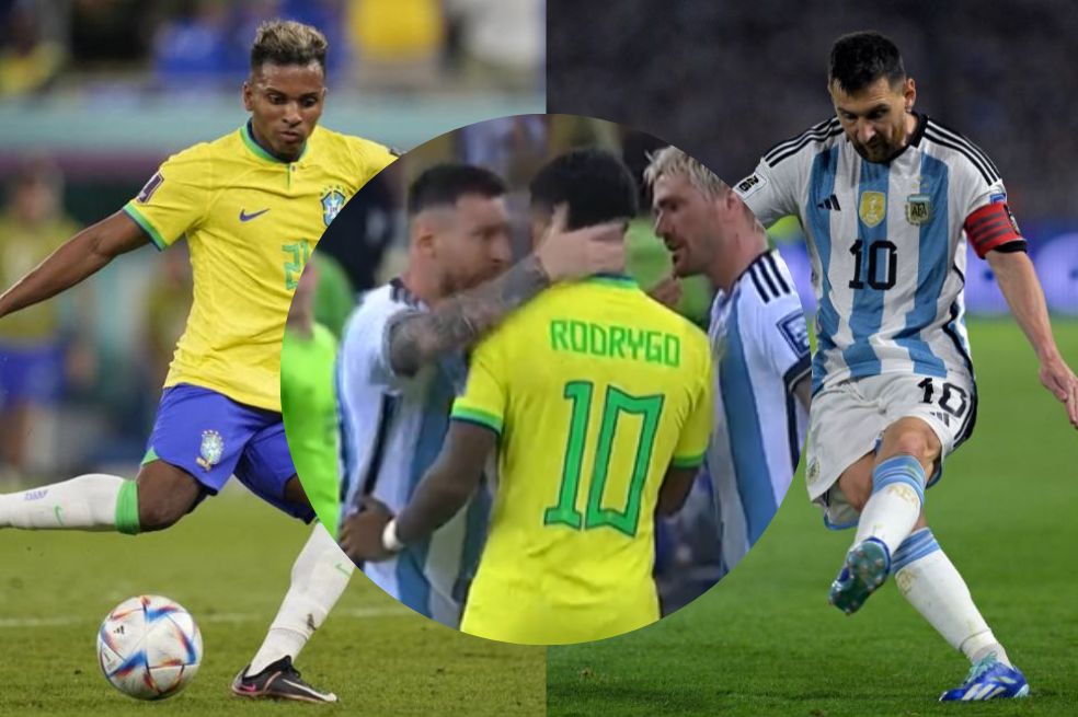Messi y Rodrygo casi se van a las manos en el Brasil vs. Argentina, ¿qué se dijeron?
