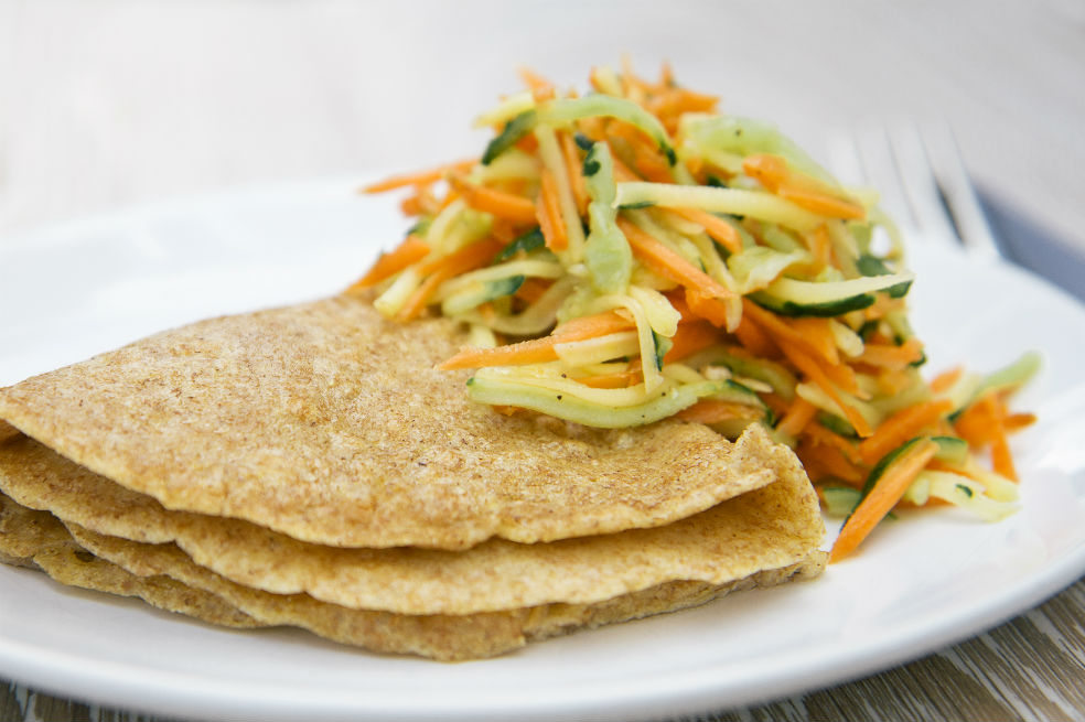 Receta del día: Crepes de trigo integral con vegetales