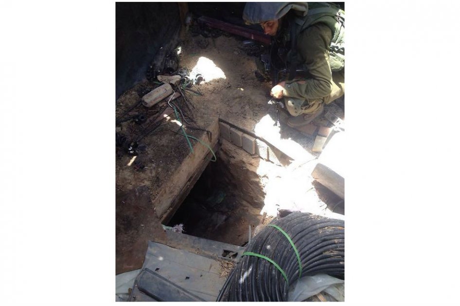 Imagen publicada por las Fuerzas de Defensa de Israel en su facebook luego de que encontraran varios túneles hechos por Hamás que conducían a Israel.