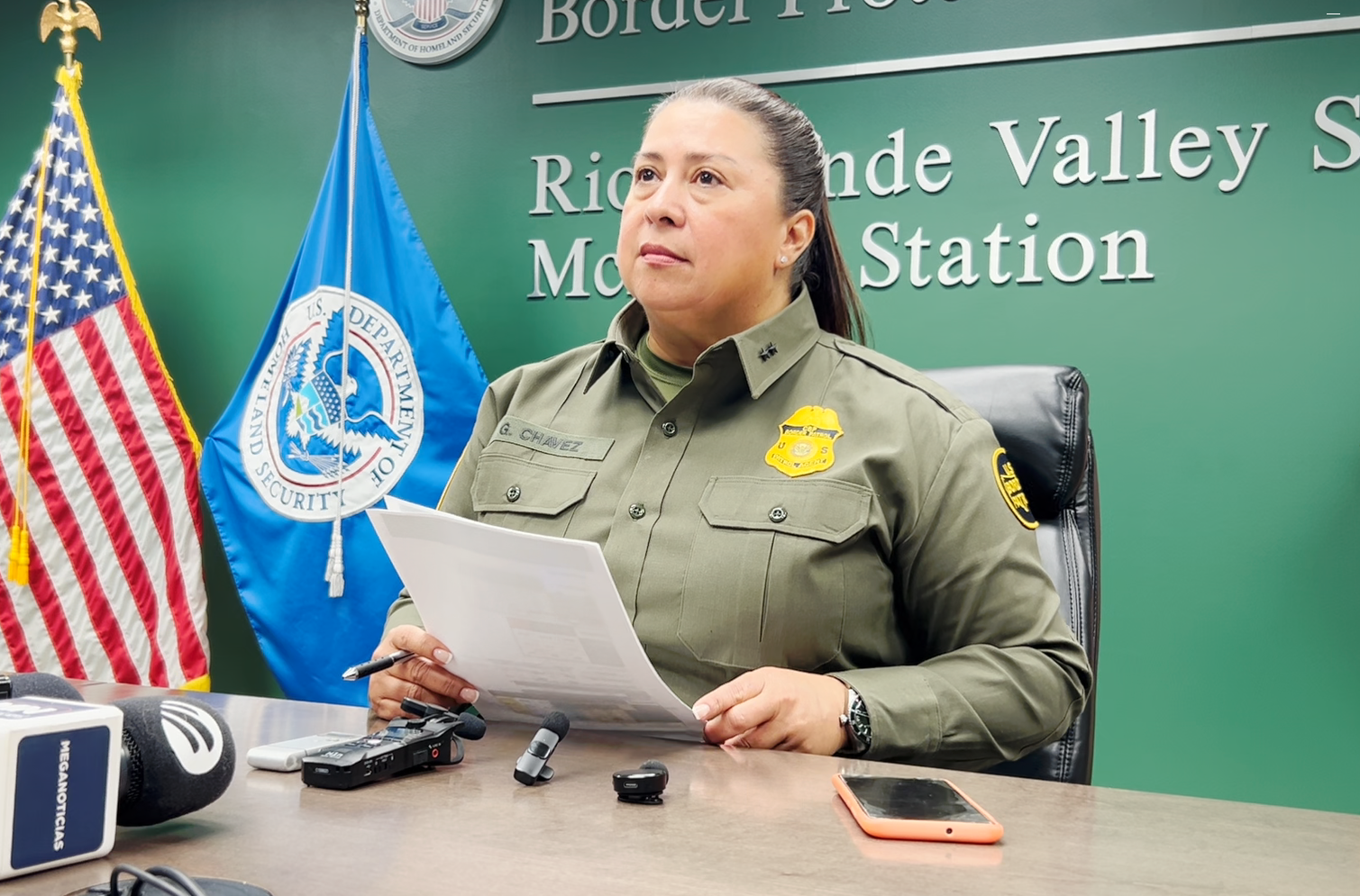 Gloria Chávez, jefa de la Patrulla Fronteriza en el sector del Valle del Río Grande, en Texas.