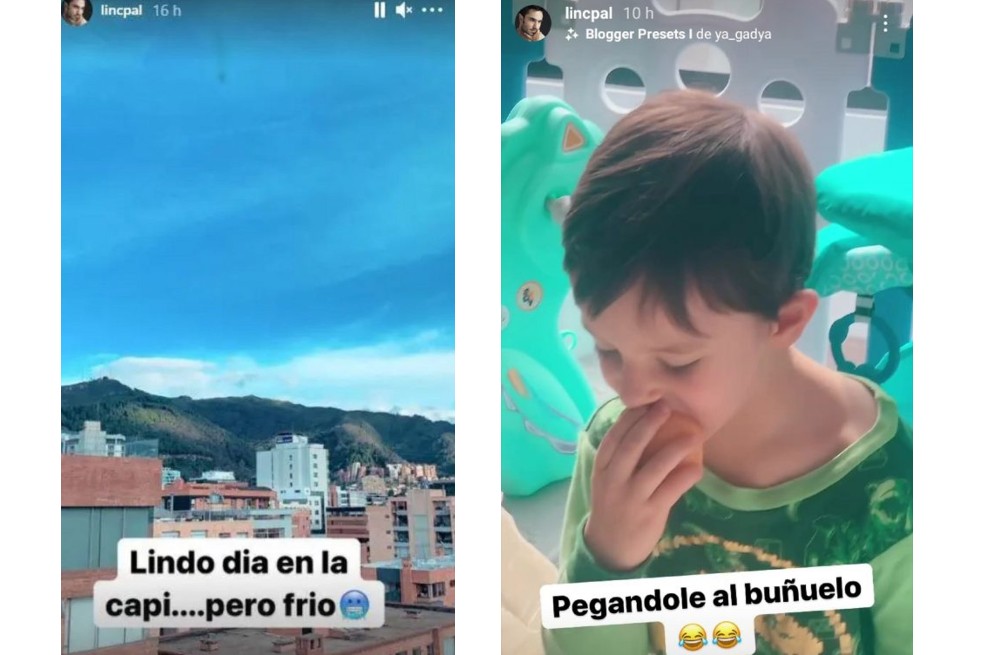 El actor compartió varias fotografías en Instagram desde el apartamento en Bogotá en el que vive con Carolina Cruz y sus dos hijos, Matías y Salvador.