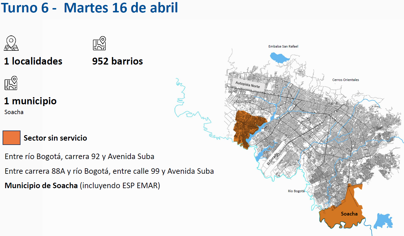 Racionamiento Agua Bogotá 2024