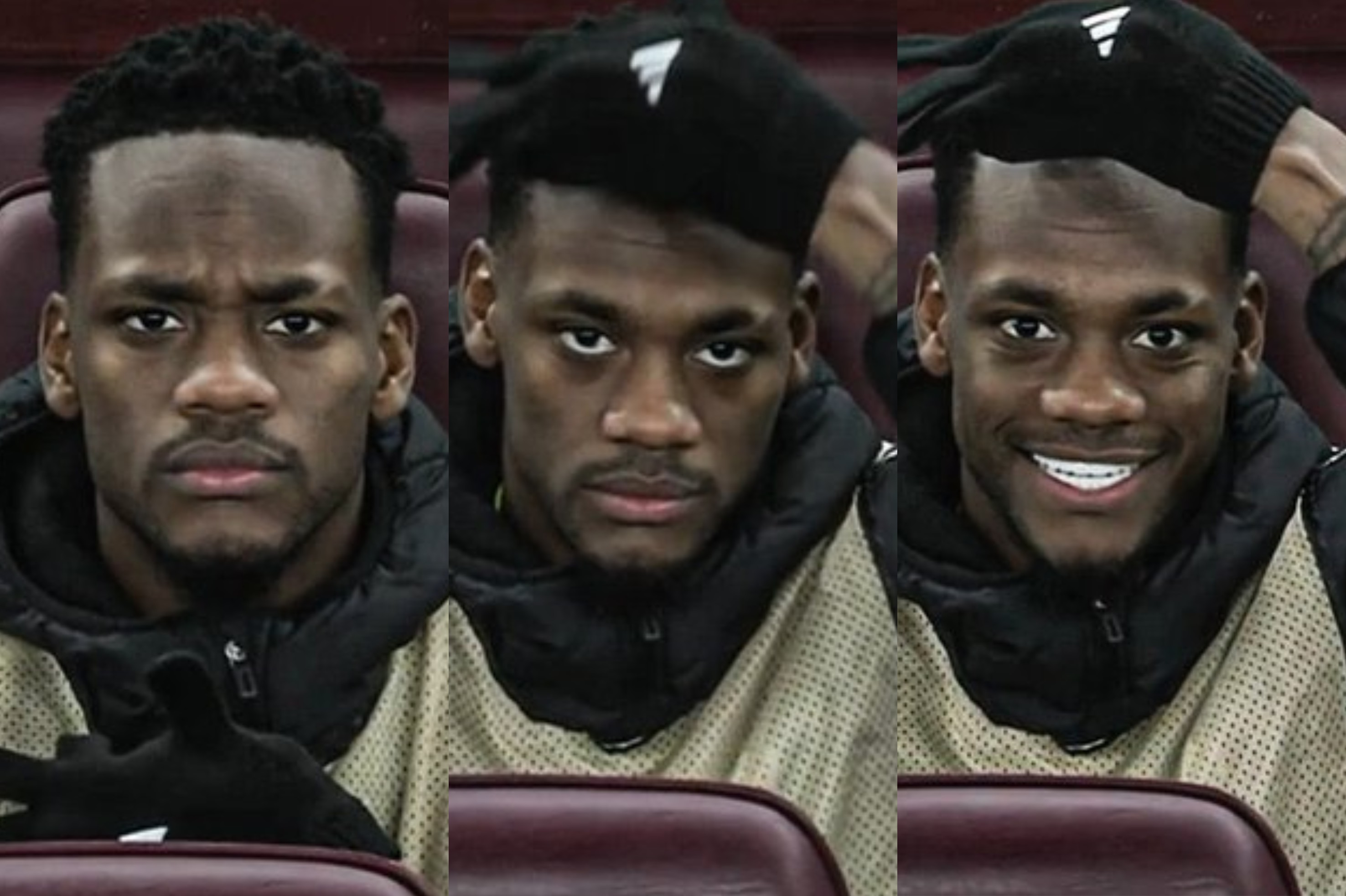 Jhon Jáder Durán, en el banquillo de Aston Villa, durante su último partido en el cuadro inglés.