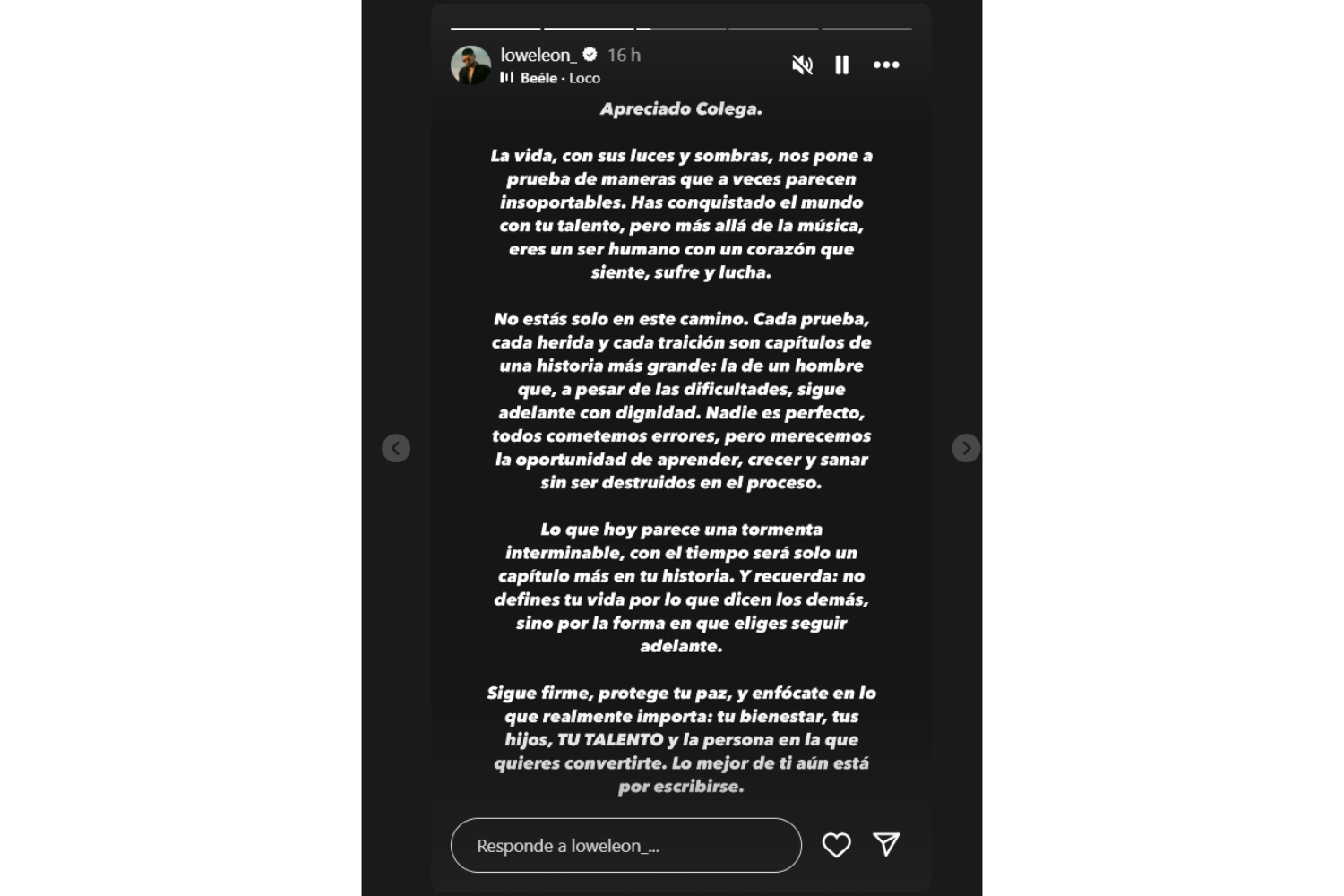Así reaccionó Andrea Valdiri al mensaje de apoyo que Lowe León envió a Beéle