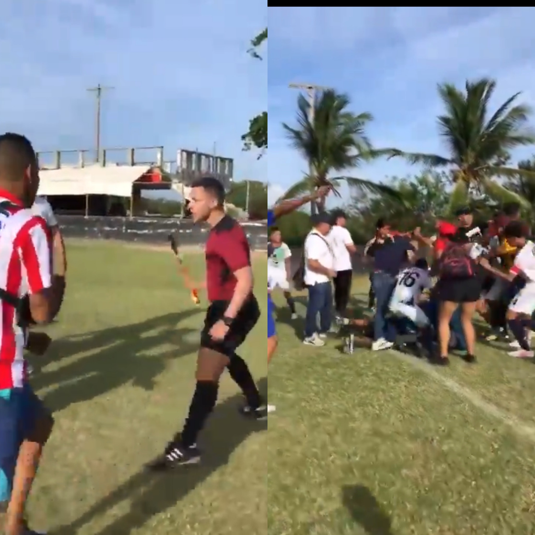 Agreden físicamente a arbitro en Barranquilla en medio de un partido universitario.