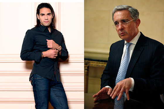 Falcao y Álvaro Uribe: los más influyentes para los colombianos