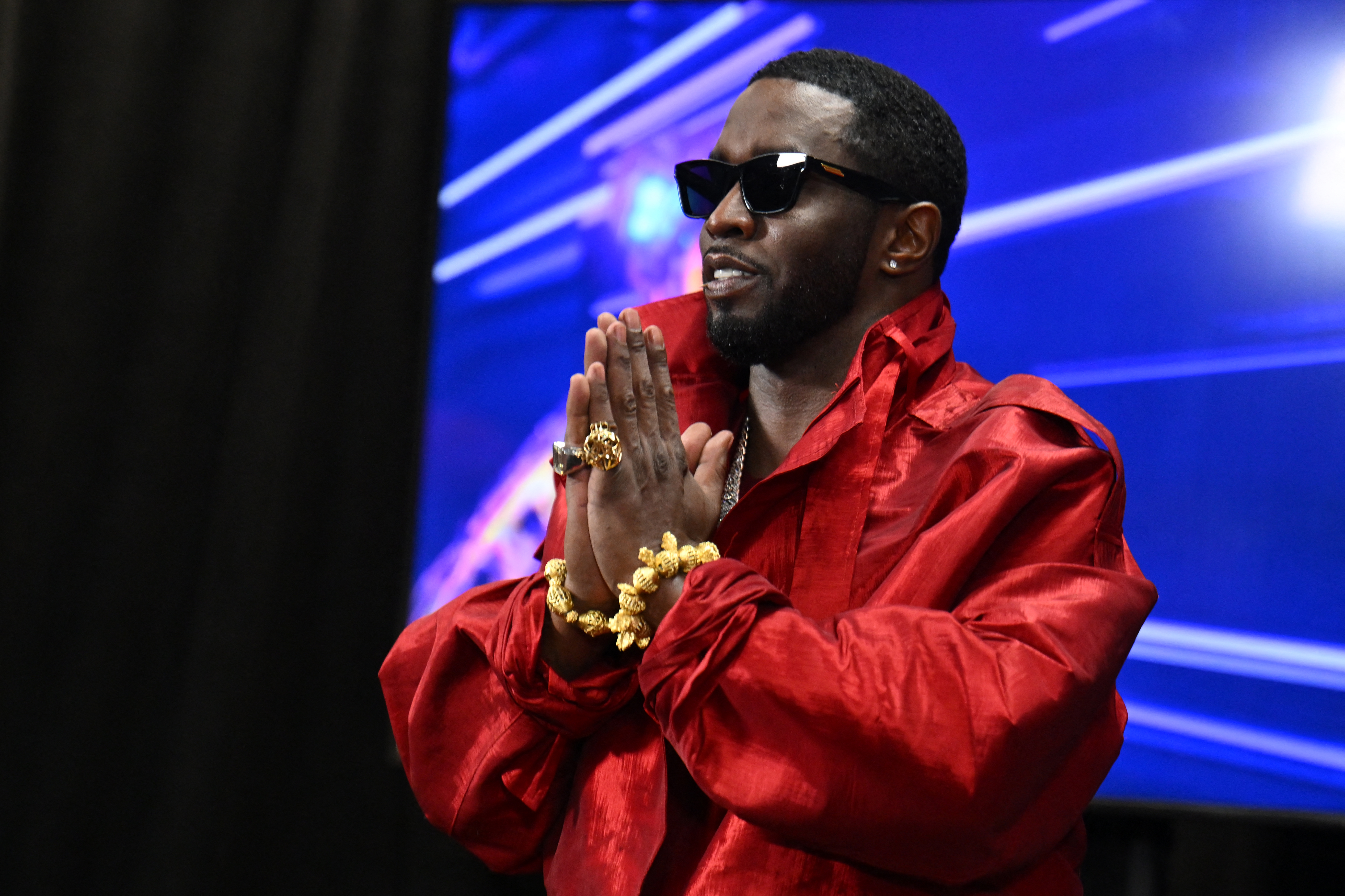 (FILES) US producer-musician Sean "Diddy" Combs gestures in the press room during the MTV Video Music Awards at the Prudential Center in Newark, New Jersey, on September 12, 2023.
