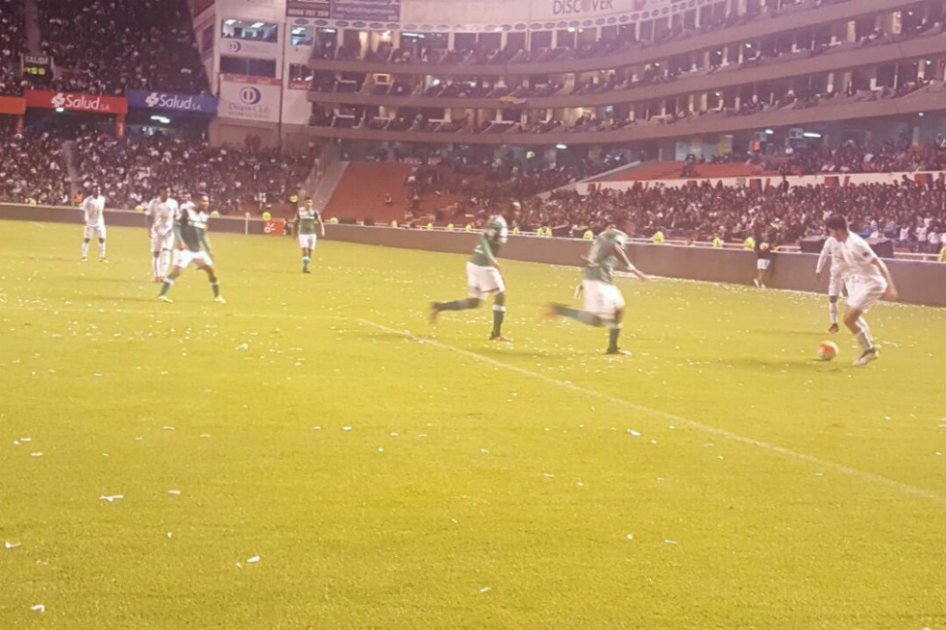 Jefferson Duque, José Lloreda y Andrés Felipe Roa anotaron los tantos del Cali. / @LDU_Oficial