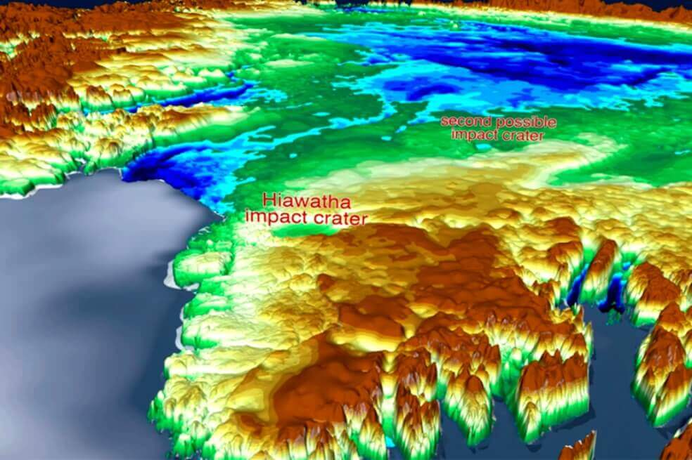 Un nuevo y gigantesco cráter es descubierto bajo el grueso hielo de Groenlandia