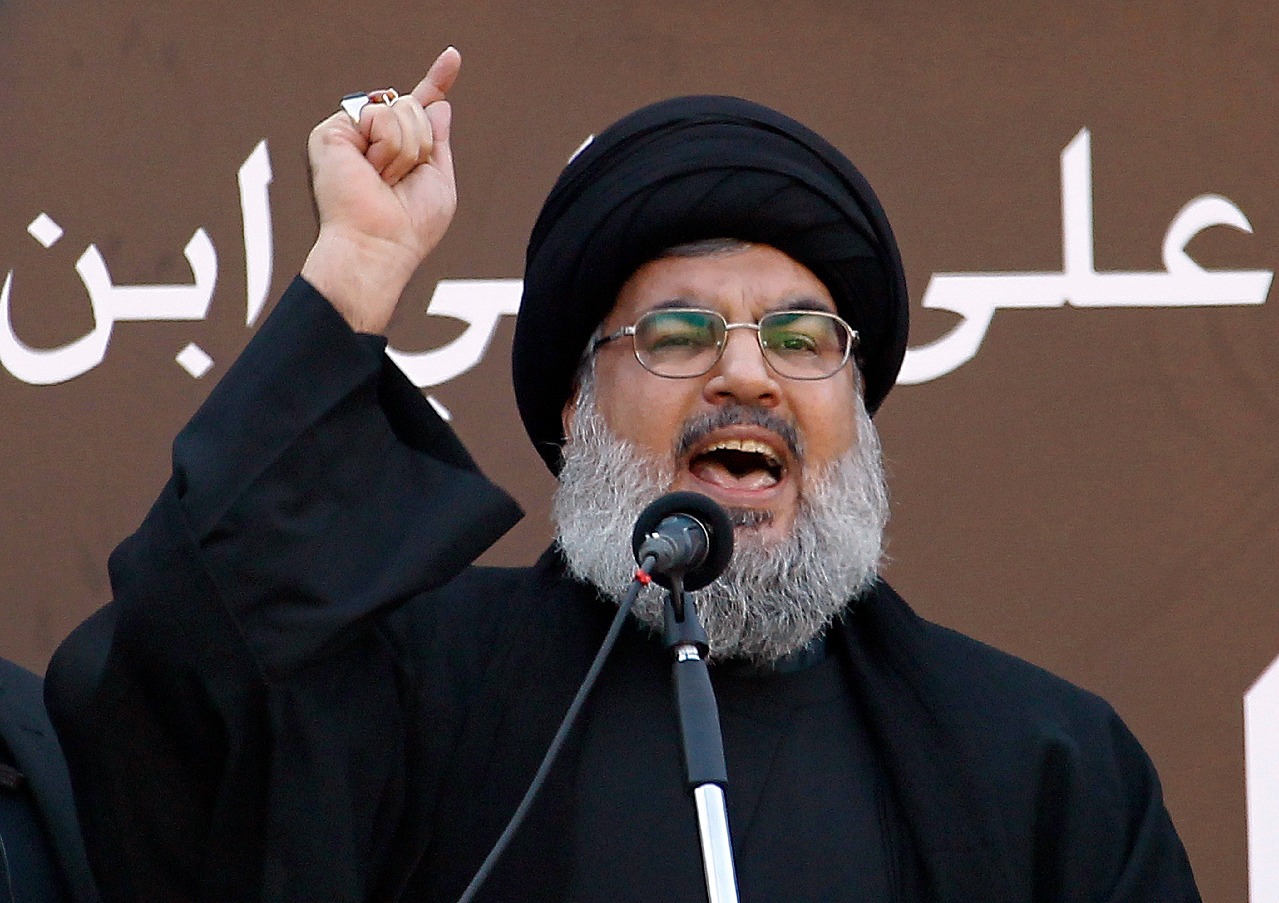 Beirut (Lebanon), 14/11/2013.- (FILE) - Hezbollah Secretary General Sayyed Hassan Nasrallah speaks to supporters during Ashura day in southern Beirut, Lebanon, 14 November 2013 (reissued 27 September 2024). The Israeli army (Tsahal) said on 28 September 2024 on X (formerly Twitter) that Hezbollah leader Hassan Nasrallah was killed in an overnight strike on Beirut, but there was no confirmation from the Lebanese armed group. (Líbano, Hizbulá/Hezbolá) EFE/EPA/NABIL MOUNZER