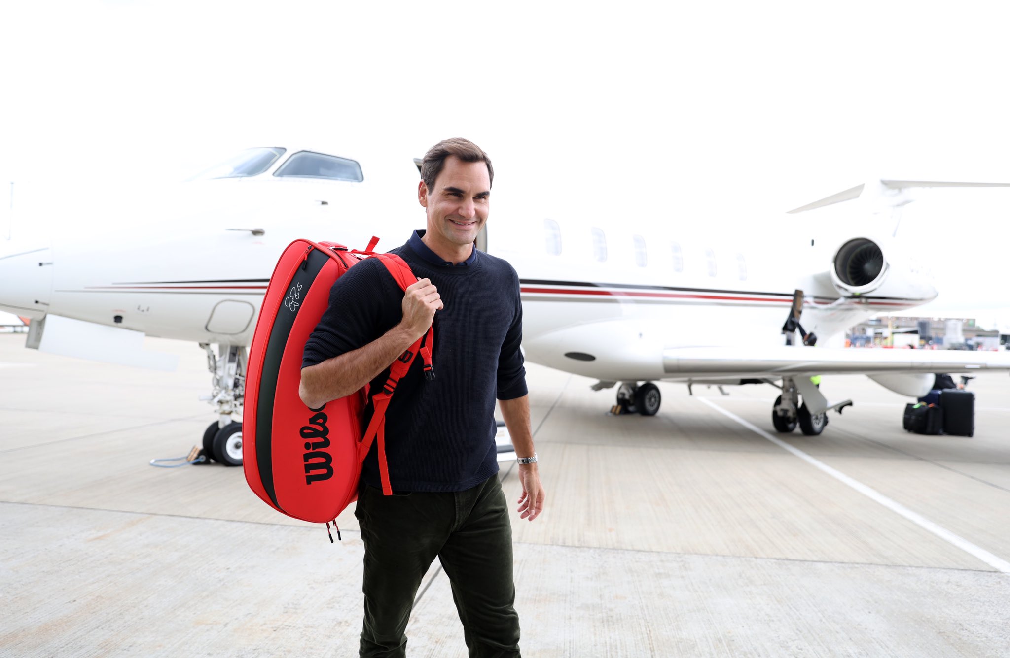 Roger Federer ya está en Londres para su último baile