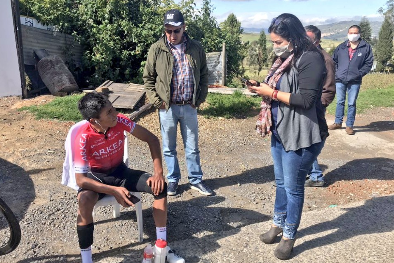 Nairo Quintana fue atropellado, pero el accidente no pasó a mayores