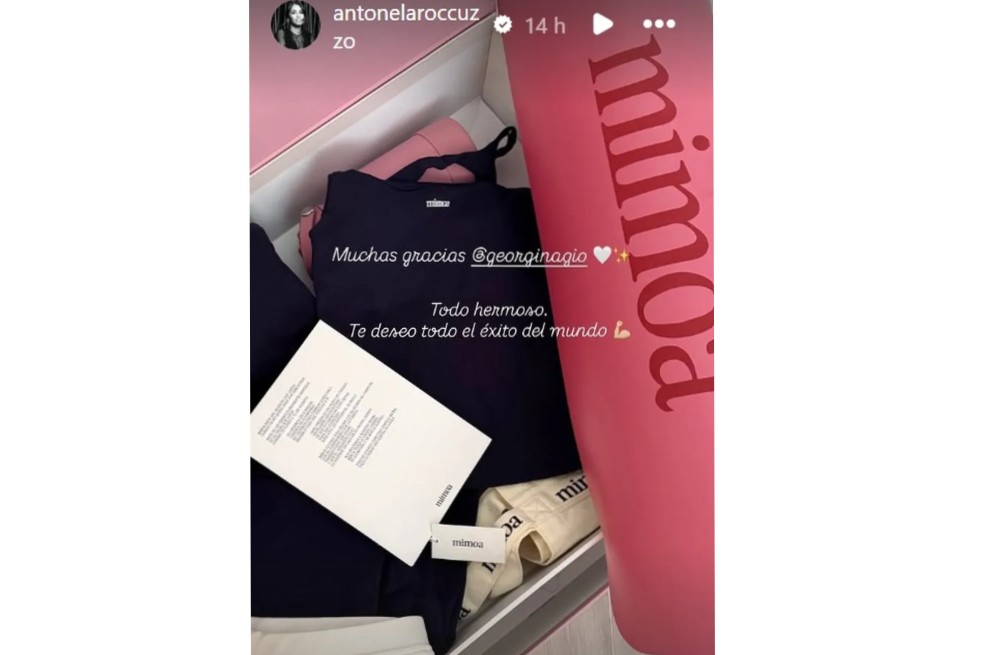 Antonella Roccuzzo presumió en sus redes sociales el detalle que recibió. “Todo hermoso”, dijo.