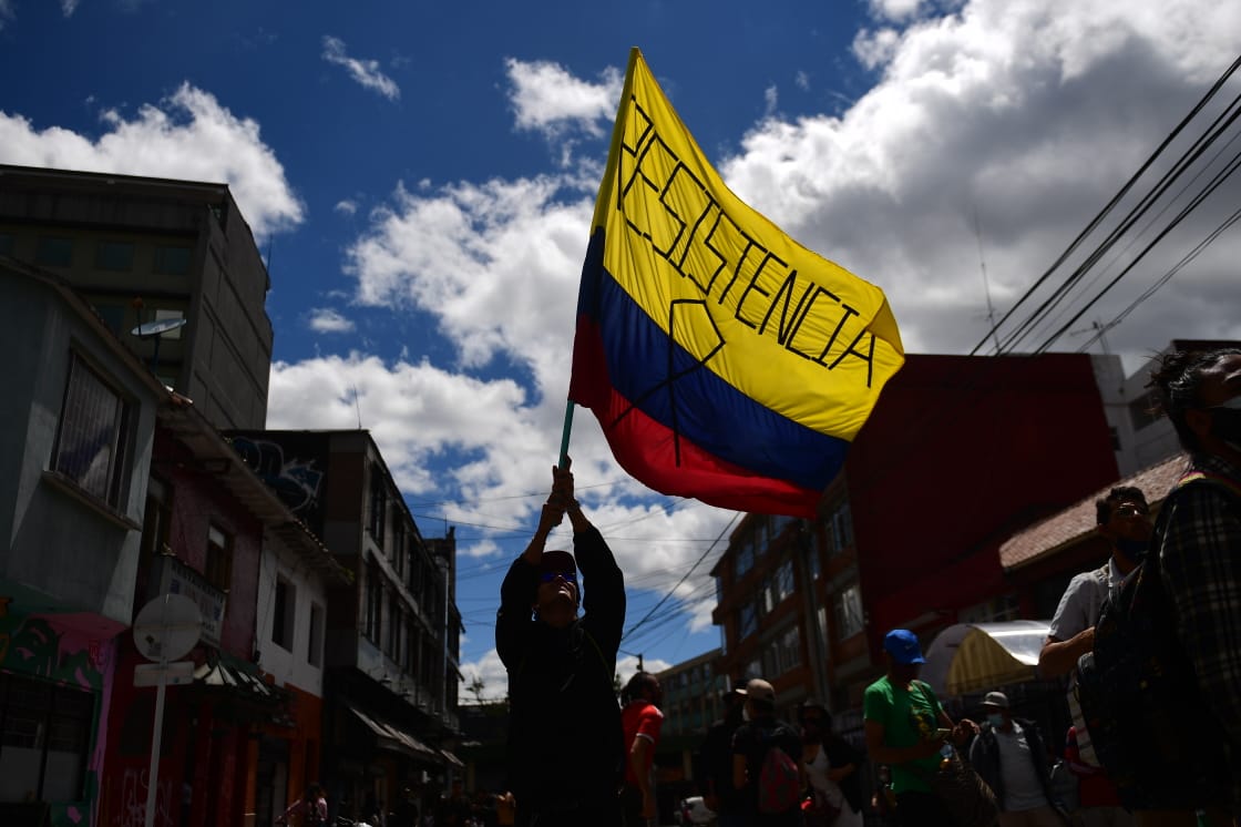 Paro nacional en Bogotá: plantón en el estadio El Campín
