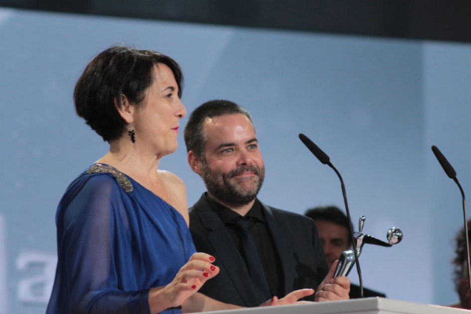 La actriz Paulina García y el director Sebastián Lelio de "Gloria".