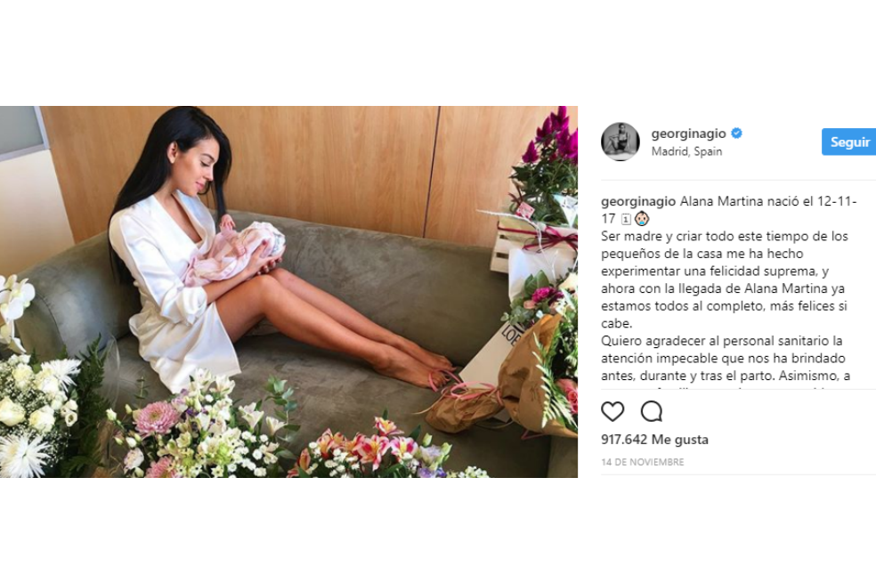 "Cristiano me dijo que Dios me iba a ayudar en el parto": Georgina Rodríguez