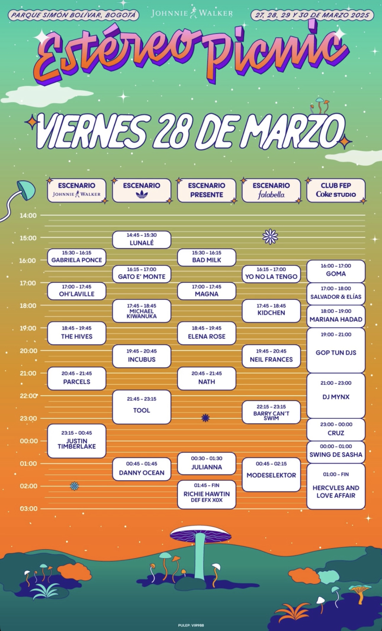 Viernes: horarios y artistas del FEP 2025