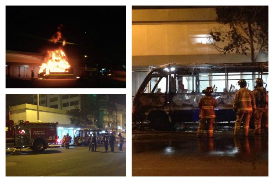 Bomberos controlan un incendio que se presentó en el interior de un bus del Sitp