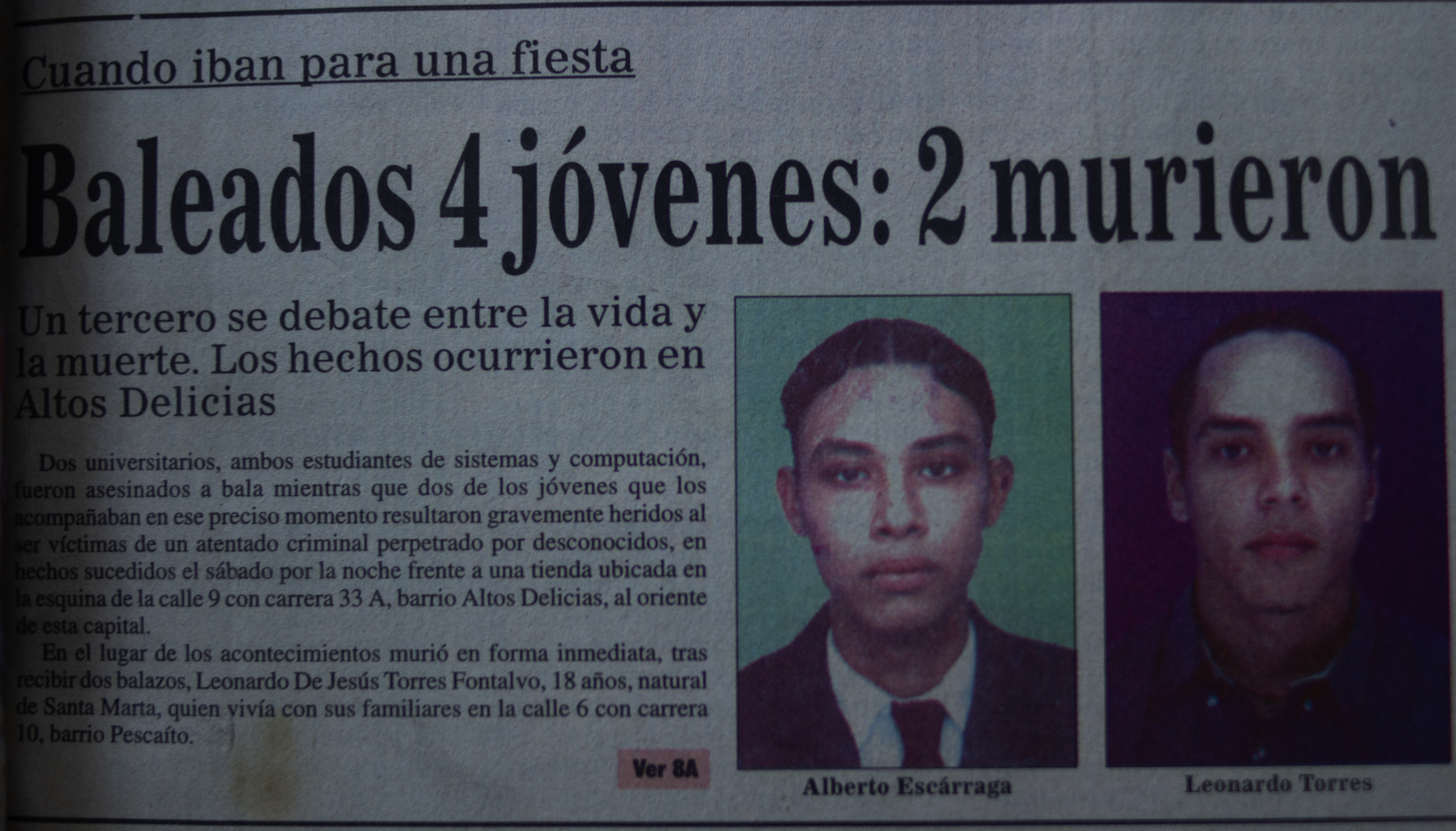 Captura de pantalla recopilada por Casa Tachuelas de un registro del diario El Informador donde se hablaba de la muerte de los dos jóvenes.