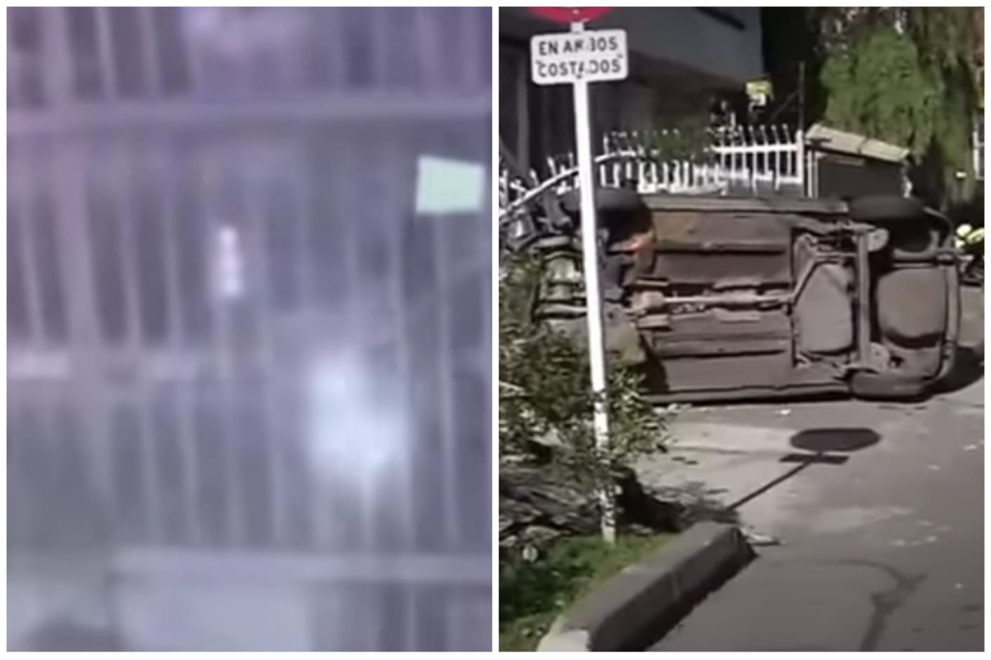 Ladrones intentaron robar un cajero y terminaron estrellados y volcados en Bogotá