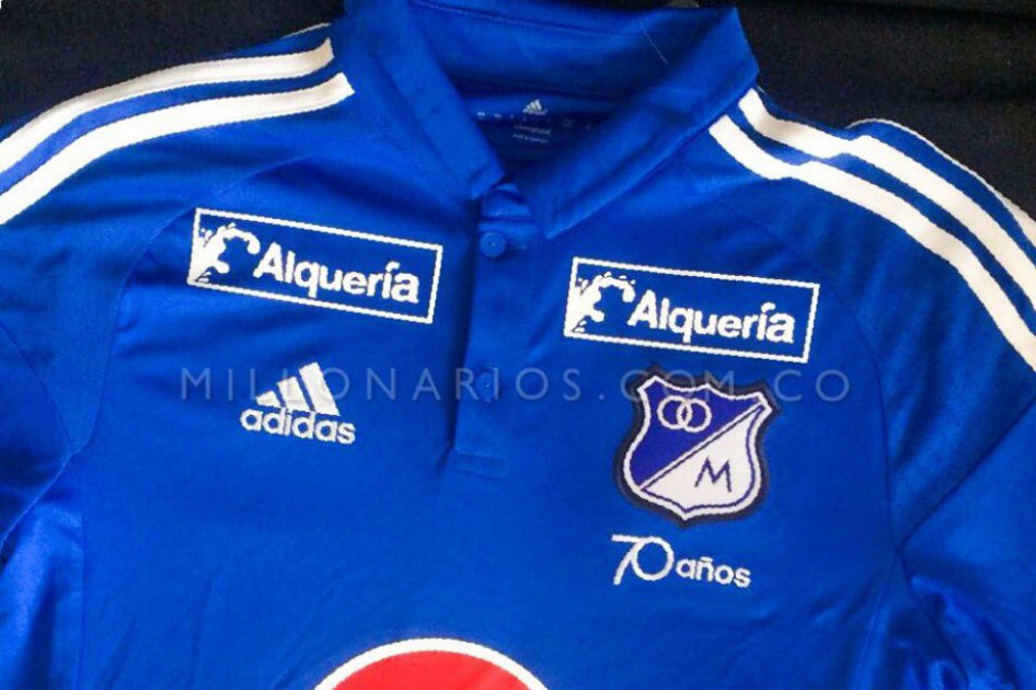 El logo de Alquería será blanco en la camiseta de Millonarios
