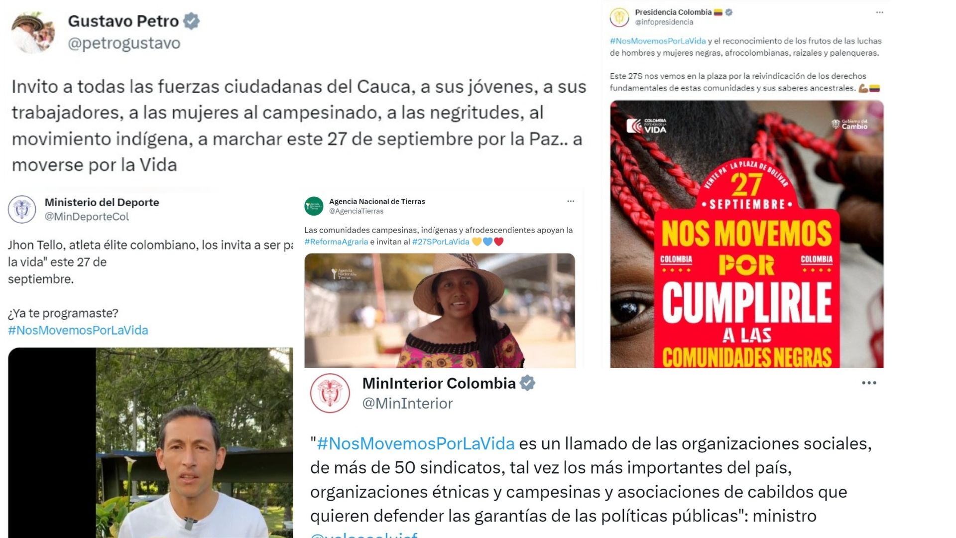 Algunos de los mensajes en redes sobre la marcha de la vida, convocada para este 27 de septiembre.