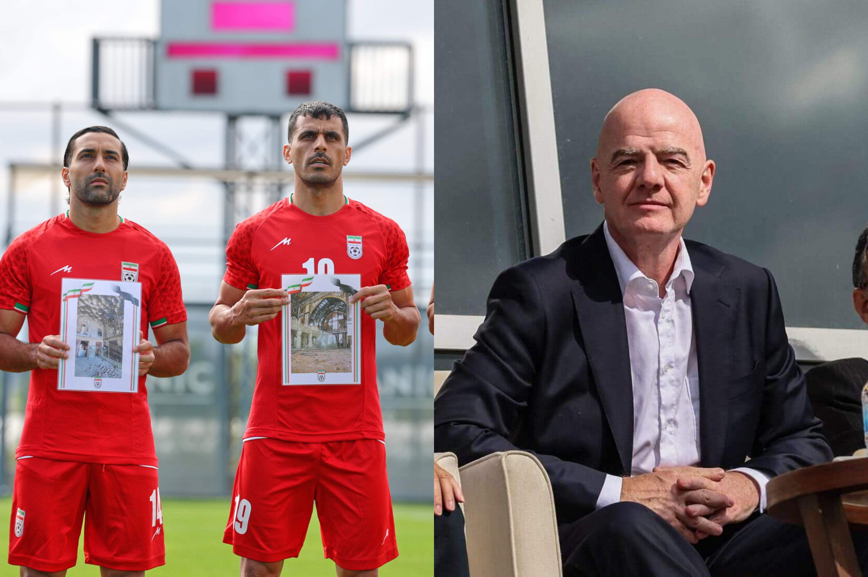 La protesta de los futbolistas de Irán contra EE. UU., mientras Infantino estaba en el palco