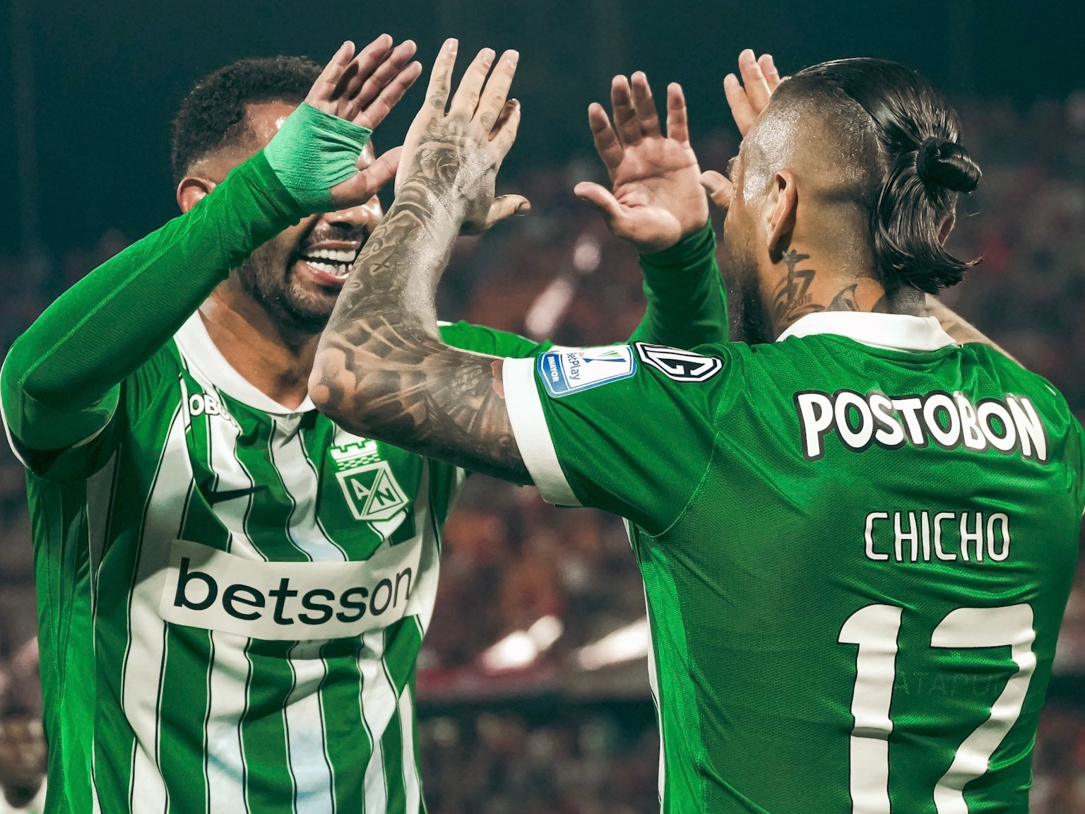 Edwin Cardona y Cristian 'Chicho' Arango, dos de las figuras de Atlético Nacional durante el primer semestre de 2026.