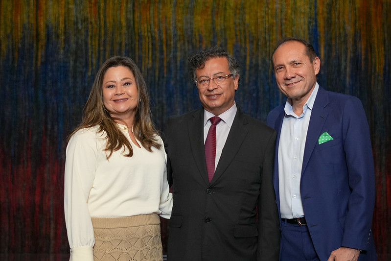 El presidente Gustavo Petro en la posesión de su ministra de Transporte, María Fernanda Rojas, y Trabajo, Antonio Sanguino.