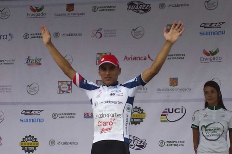 Jhonatan Restrepo ganador de la sexta etapa de la Vuelta de la Juventud. Foto - El Espectador