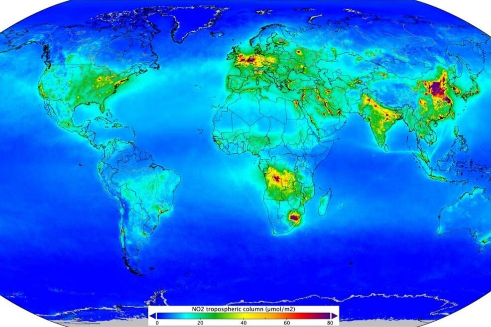 Los puntos negros de la contaminación global por dióxido de nitrógeno