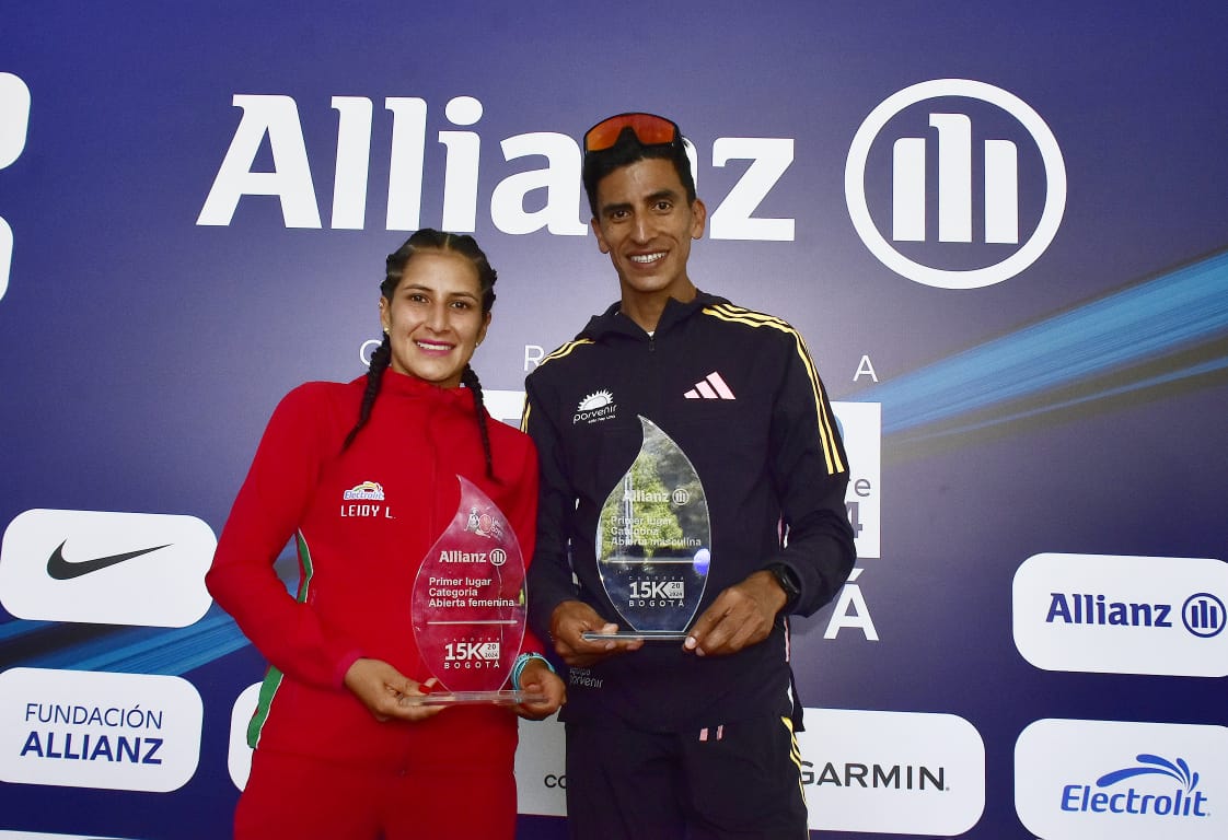 Leidy Lozano e Iván González se ganaron la carrera Allianz 15K de Bogotá