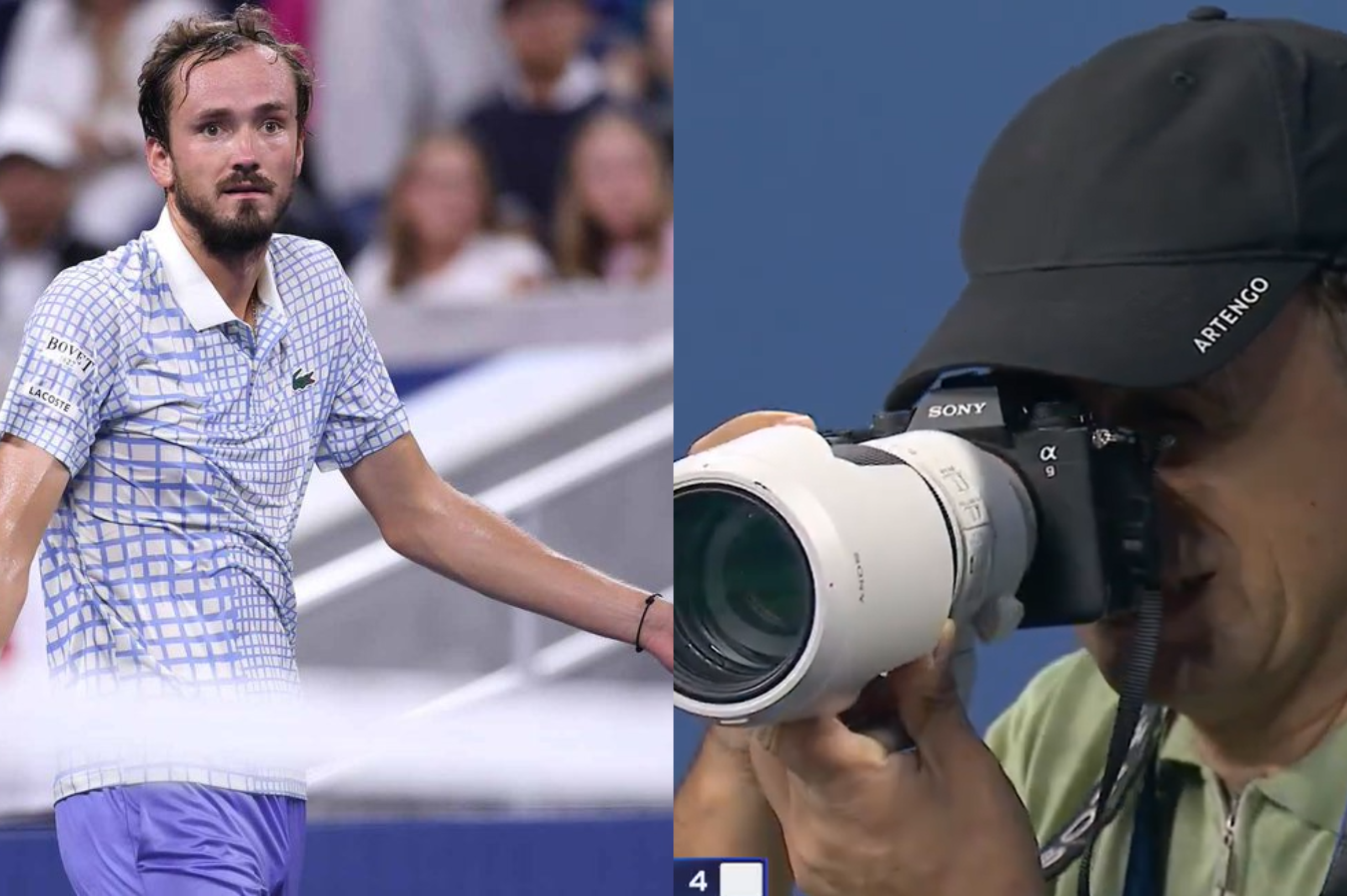 Insólita eliminación de Medvédev del US Open involucró a un fotógrafo, ¿qué pasó?